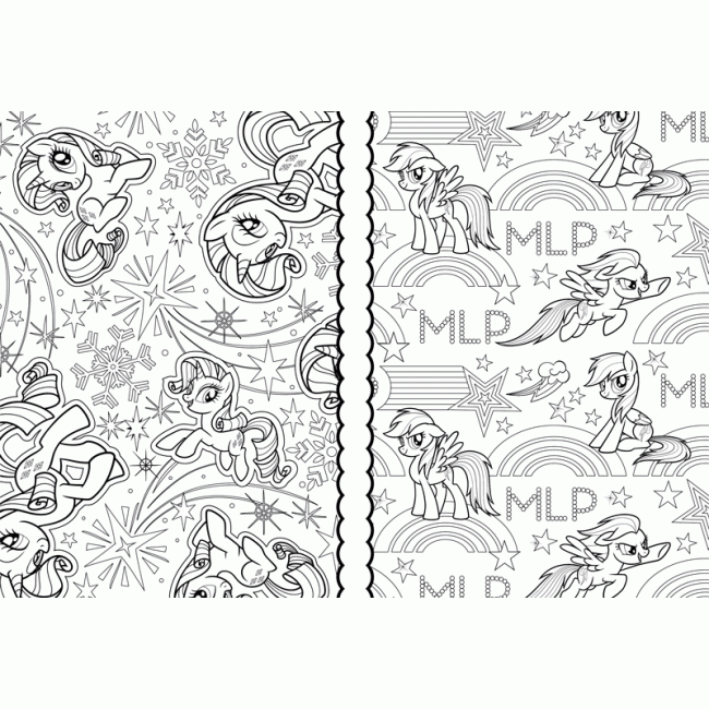 MY LITTLE PONY สมุดระบายสี Wonderland Creative Coloring + สีเจลหมุนได้